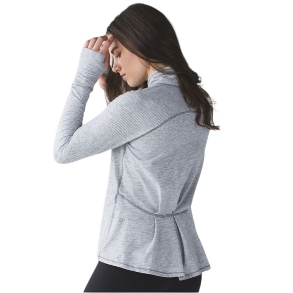 lululemon athletica Tops - Lululemon | Warm Your Core Striped Long Sleeve Peplum Mock Neck